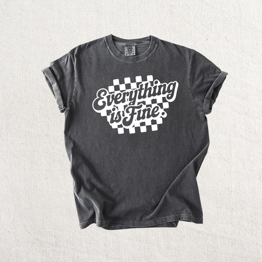 Everything is Fine Checkered Graphic Tee