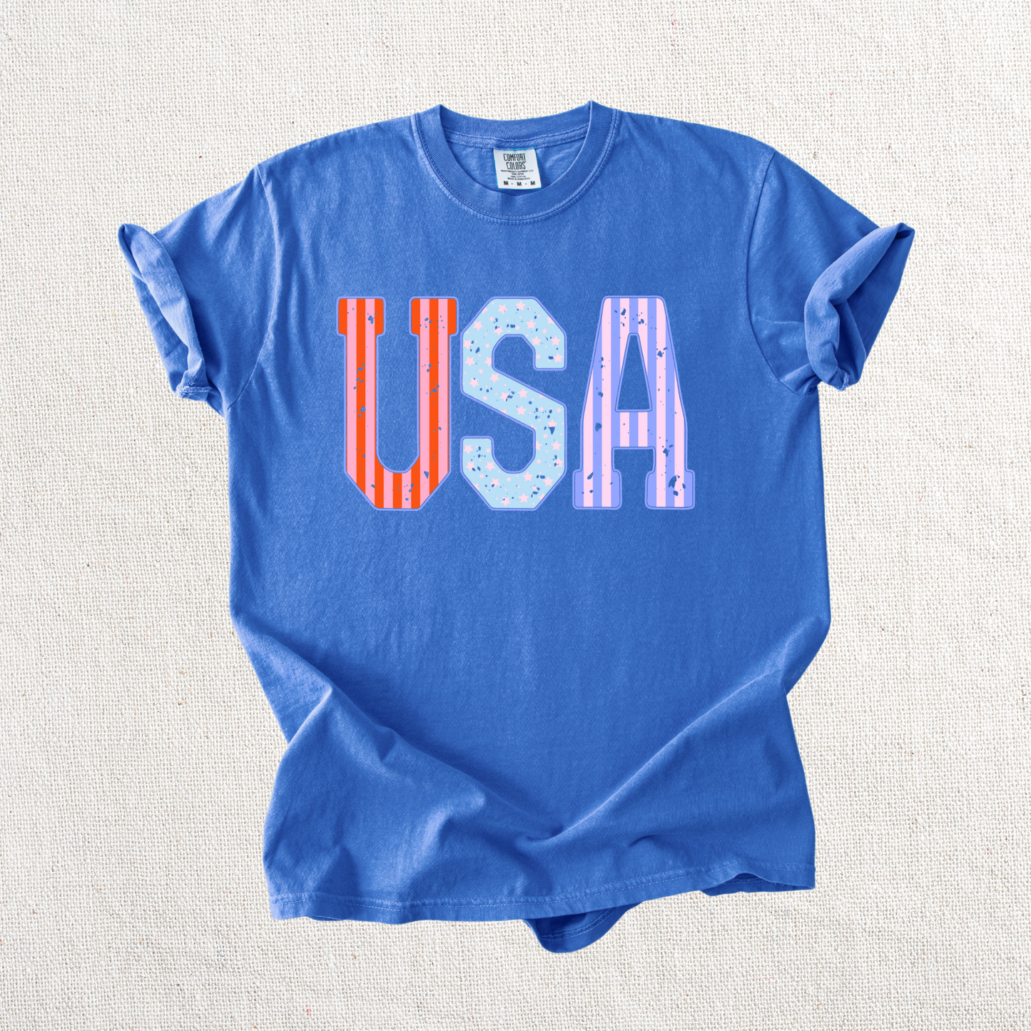 USA Stripes and Stars Graphic Tee