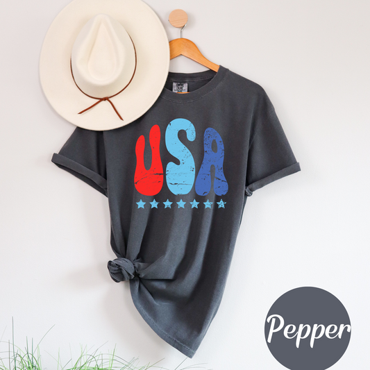 USA with Stars Graphic Tee