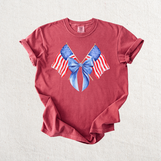 American Flag Bow Graphic Tee