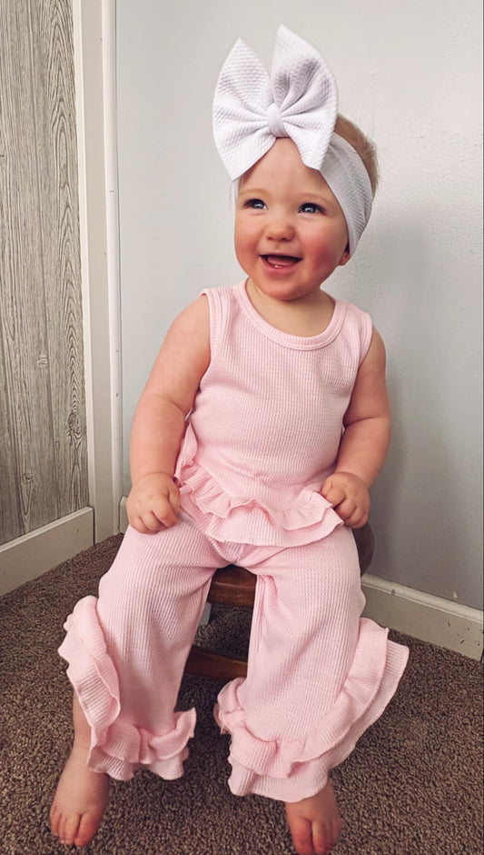 PREORDER: RERUN The Randi Waffle and Ruffle Tank & Pant Set 5.12.25