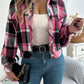 Plaid Button Up Long Sleeve Jacket