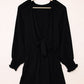 Tied Flounce Sleeve Plunge Romper