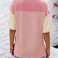 Color Block Round Neck Half Sleeve T-Shirt