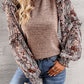 Heathered Floral Frill Lantern Sleeve Blouse