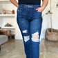 Judy Blue Full Size High Waist Rigid Magic Heavy Destroy Straight Jeans