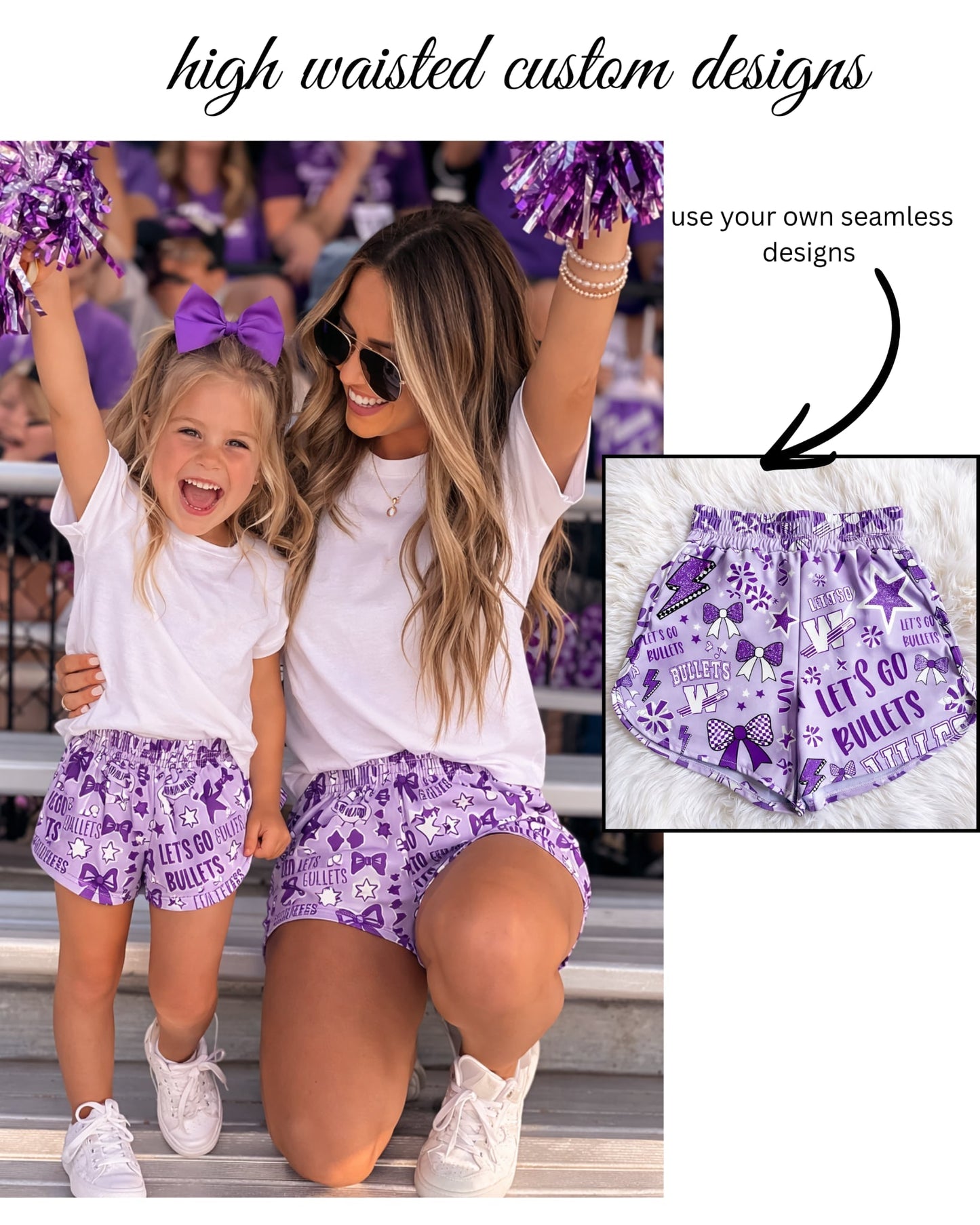 PREORDER: Custom High Waisted Shorts (Kids + Adults) 3.23.26