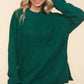 Haptics Full Size Mock Neck Side Slit Knit Top