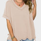 Lovelet Texture V-Neck Half Sleeve T-Shirt