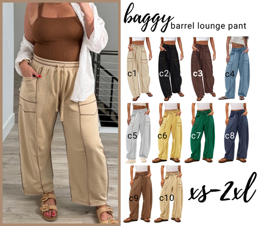 PREORDER: Baggy Barrel lounge pants 9.2.25