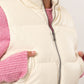 HYFVE Leather Zip Up Cropped Puffer Vest