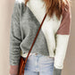 Color Block Round Neck Dropped Shoulder Pullover Sweater