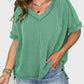 Lovelet Texture V-Neck Half Sleeve T-Shirt