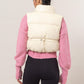HYFVE Leather Zip Up Cropped Puffer Vest