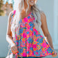 Ruffled Printed V-Neck Tank