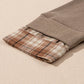 Drawstring Plaid Turtleneck Long Sleeve Top