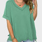 Lovelet Texture V-Neck Half Sleeve T-Shirt
