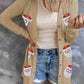 Sequin Santa Button Up Long Sleeve Cardigan