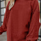 Ribbed Round Neck Drop Shoulder Sweatshirt