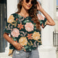 Double Take Floral Ruffled Short Sleeve Blouse