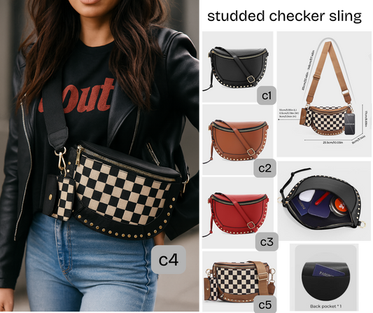 PREORDER: Studded Checker Sling 11.24.25