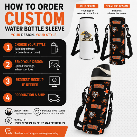 PREORDER: Custom Water Bottle Sleeves (Seamless) 6.29.26