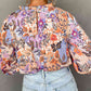 Printed Long Sleeve Round Neck Blouse