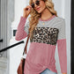 Color Block Round Neck Long Sleeve Blouse