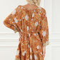 Floral Cutout Tied Front Mini Dress