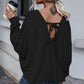 Full Size Round Neck Dropped Shoulder Tied T-Shirt