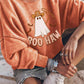 BOO HAW Ghost Graphic Dropped Shoulder Round Neck Sweatshirt