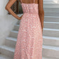 Printed Surplice Adjustable Spaghetti Strap Maxi Dress