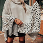 Leopard Turtleneck Poncho