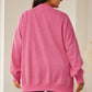 Plus Size Santa Graphic Round Neck Long Sleeve Slit Sweatshirt