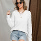 Openwork Round Neck Raglan Sleeve Sweater