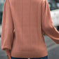 Eyelet V-Neck Lantern Sleeve Sweater