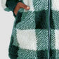 Plaid Zip Up Hooded Jacket with Pockets
