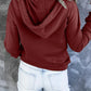 Half Snap Drawstring Long Sleeve Hoodie