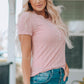 Textured Breast Pocket Buttoned Tee Shirt
