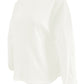Openwork Dropped Shoulder Boat Neck Blouse
