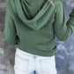 Half Snap Drawstring Long Sleeve Hoodie