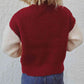 Cable-Knit Contrast Zip-Up Cardigan
