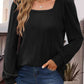 Square Neck Long Sleeve Top
