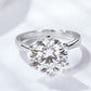 Platinum-Plated 5 Carat  Moissanite Solitaire Ring