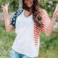 US Flag V-Neck Tee Shirt