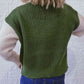 Cable-Knit Contrast Zip-Up Cardigan