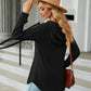 Long Sleeve Hooded Blouse