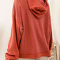 Cutout Drawstring Drop Shoulder Hoodie