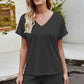 V-Neck Drawstring Waist Lounge Set