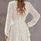 Tied Polka Dot Balloon Sleeve Layered Dress